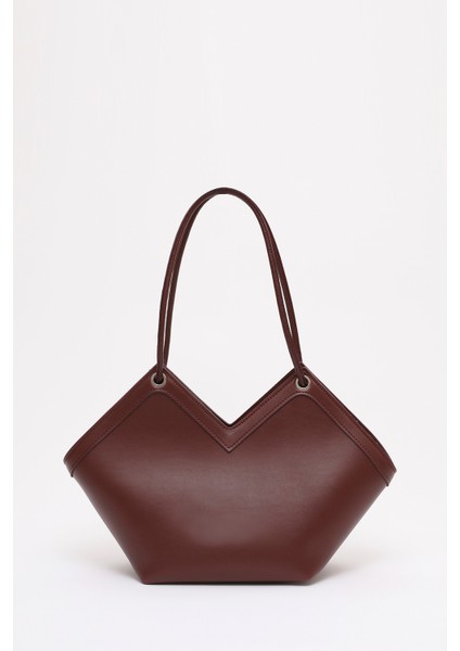 Bordo SHK164 Astarlı Asimetrik Kesim Tek Bölmeli Askılı Fermuarlı El, Kol ve Omuz Çantası modelleri