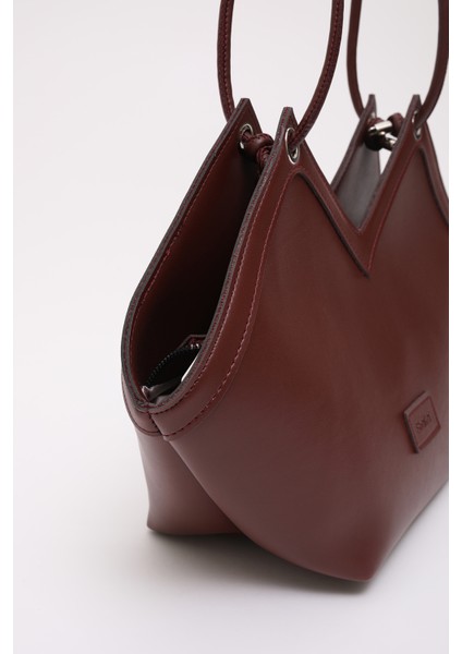 Bordo SHK164 Astarlı Asimetrik Kesim Tek Bölmeli Askılı Fermuarlı El, Kol ve Omuz Çantası fırsatları