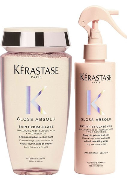 Gloss Absolu Elektriklenmeye Eğilimli Saçlar Için Parlaklık Veren Şampuan 250 ml + Saç Sütü 190 ml 2'li Set