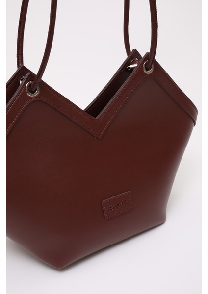 Bordo SHK164 Astarlı Asimetrik Kesim Tek Bölmeli Askılı Fermuarlı El, Kol ve Omuz Çantası indirimleri