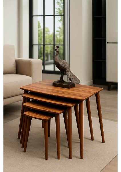 Istanbul 4'lü Zigon Sehpa %100 Mdf Ahşap