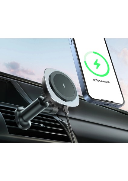 Ally QI-206 Magsafe Uyumlu Araç Içi 15W Kablosuz Hızlı Şarj Telefon TUTUCU-(577 - M855B888-N82 fiyatları