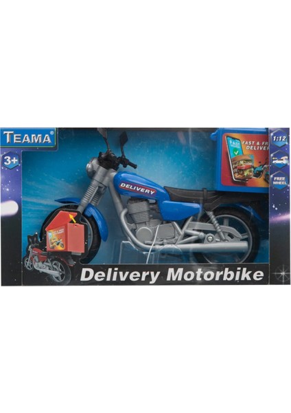 Model Plastik Mavi Kurye Motorsikleti Kız Erkek Çocuk Oyuncak Eğitici Oyuncaklar