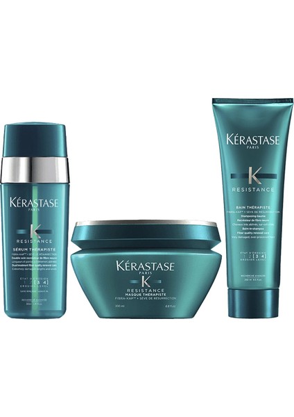 Resistance Therapiste Aşırı Yıpranmış Saçlar Için Şampuan 250 ml + Maske 200 ml + Serum 30 ml 3'lü Saç Bakım Seti