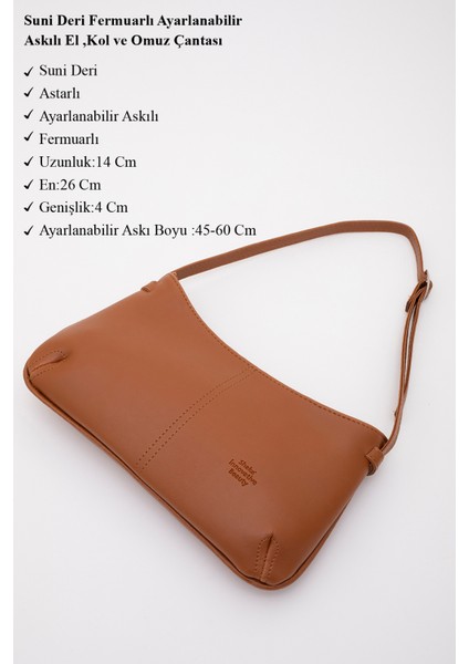 Taba SHK129 Suni Deri Astarlı Fermuarlı Ayarlanabilir Askılı El, Kol ve Omuz Çantası modelleri