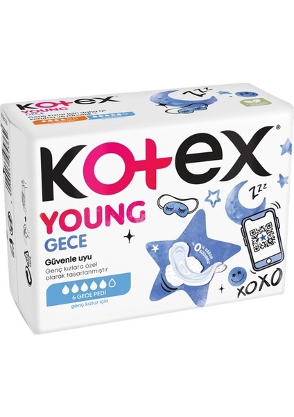 Young Genç Kızlar Için Gece Pedi Tekli Paket 6'lı