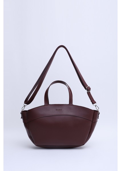 Bordo SHK199 Suni Deri Tek Bölmeli, Makyaj Çantalı,çift Askılı El. Kol ve Omuz Çantası