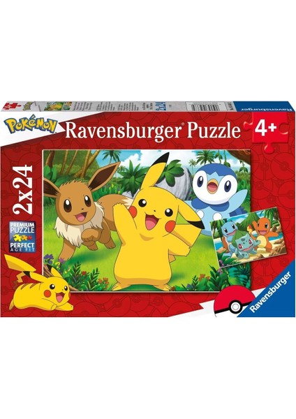 56682 Pokemon 2X24 Parça Ravensburger Puzzle Kız Erkek Çocuk Oyuncak Eğitici Oyuncaklar