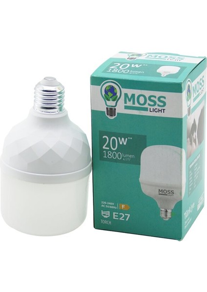 Moss Lıght Ms-3095 20w Torch Led Ampul Plastik E27 1800lumen 5.000 Saat Ömür Ip20 220-240v Ac (4915)