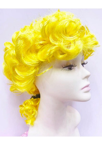 Techmrt Marquis Baroque Peruk Barok Dönem Yargıç Peruğu Sarı Renk