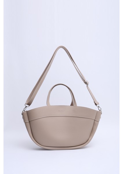 Vizon SHK199 Suni Deri Tek Bölmeli, Makyaj Çantalı,çift Askılı El. Kol ve Omuz Çantası