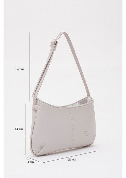 Gri SHK129 Suni Deri Astarlı Fermuarlı Ayarlanabilir Askılı El, Kol ve Omuz Çantası fiyatları