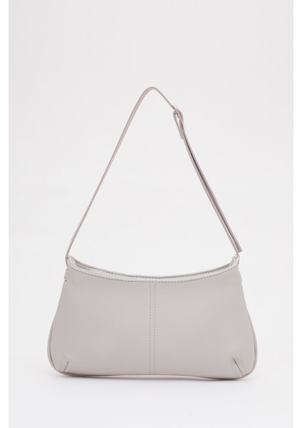 Gri SHK129 Suni Deri Astarlı Fermuarlı Ayarlanabilir Askılı El, Kol ve Omuz Çantası fırsatları