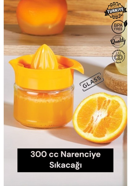 Cam Limon Portakal ve Narenciye Sıkacağı - Pratik Limonluk 300CC -Bpa Free