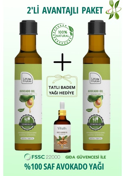 Yemeklik Avokado Yağı 250 ml 2'li