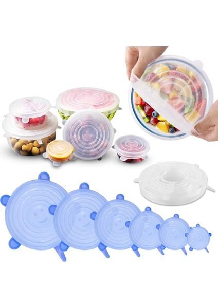 Tazeliği Koruyan 6 Lı Silikon Strech Kapaklar indirimleri