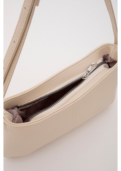 Krem SHK129 Suni Deri Astarlı Fermuarlı Ayarlanabilir Askılı El, Kol ve Omuz Çantası indirimleri