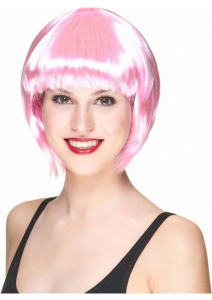 Techmrt Soft Pembe Renk Parti Peruğu Küt Saç