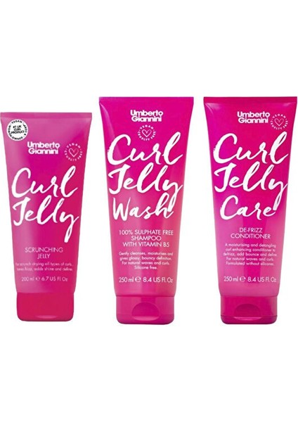 Curl Jelly Bukle Belirginleştirici Şampuan + Saç Kremi + Jöle 3'lü Bakım Seti