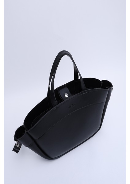 Siyah SHK199 Suni Deri Tek Bölmeli, Makyaj Çantalı,çift Askılı El. Kol ve Omuz Çantası indirimleri