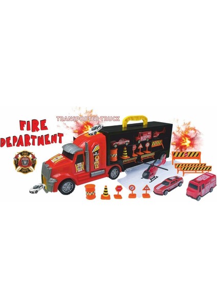 ERN-875 Heroes Toys Çantalı Itfaiye Taşıyıcı Tır Seti Kız Erkek Çocuk Oyuncak Eğitici Oyuncaklar modelleri