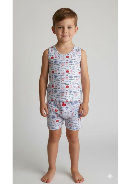 Çocuk Pamuklu Atlet ve Boxer Külot Seti | Alerji Yapmayan %100 Pamuk Askılı Atlet | Nefes Alan Rahat Kumaş – Renkli ve Desenli Modeller