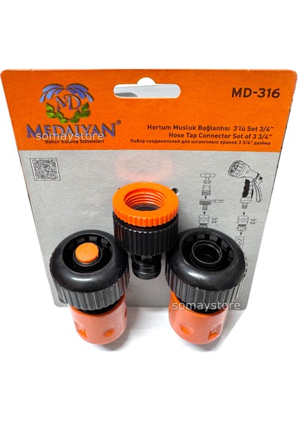 Marine Medalyan 3/4" Hortum İçin Musluk Bağlantısı 1/2" ve 3/4" Aparatlı MD-316 fiyatları