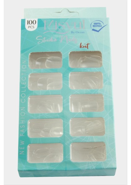 Techmrt Misyul Küt Takma Tırnak 100 Adet-Şeffaf modelleri