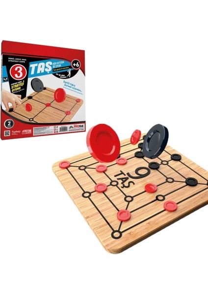 Redka Ahşap Dokuztaş / Üçtaş Kutu Oyunu Kız Erkek Çocuk Oyuncak Eğitici Oyuncaklar