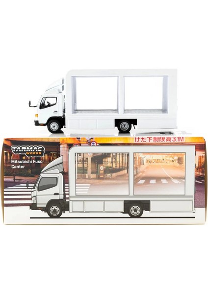 Tarmac Works 1/64 Mitsubishi Fuso Canter Mobile Display Truck Kız Erkek Çocuk Oyuncak Eğitici Oyunca fiyatları