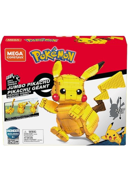 FVK81 Mega™ Pokémon™ Jumbo Pikachu Figürü 825 Parça +8 Yaş Kız Erkek Çocuk Oyuncak Eğitici Oyuncakla