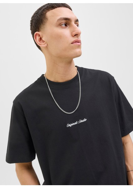 Bisiklet Yaka Siyah Erkek T-Shirt 12282892_JORNORREBRO Emb Tee Ss Cre modelleri