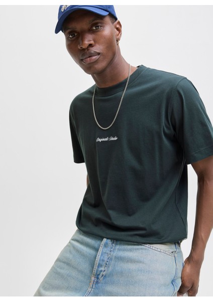 Bisiklet Yaka Yeşil Erkek T-Shirt 12282892_JORNORREBRO Emb Tee Ss Cre