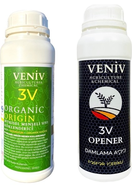 3V Origin Bitkisel Menşeili Köklendirici 1l + 3V Opener Fosfor Katkılı Damlama Açıcı 1l