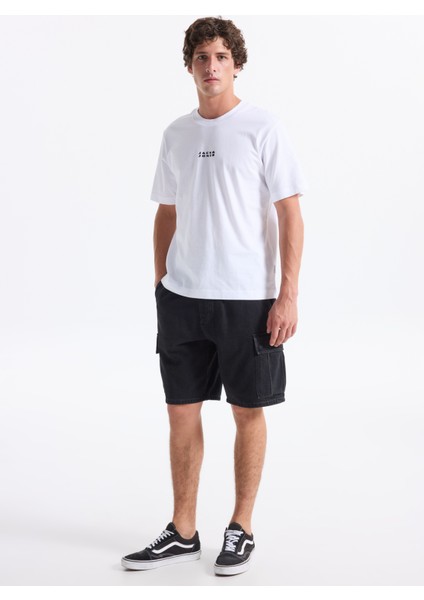 Bisiklet Yaka Beyaz Erkek T-Shirt 12282875_JCOSTANCE Mınımal Text Tee fiyatları