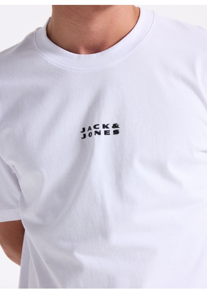 Bisiklet Yaka Beyaz Erkek T-Shirt 12282875_JCOSTANCE Mınımal Text Tee fırsatları