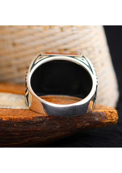 Akik Taşlı 925 Ayar Erkek Gümüş Yüzük fırsatları