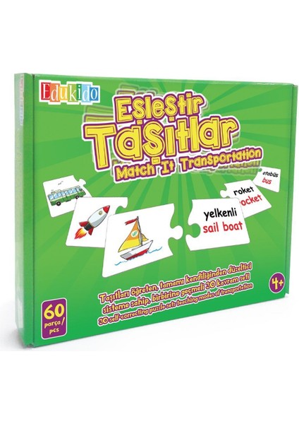 EDU-1010 Chiva, Eşleştir Taşıtlar Kız Erkek Çocuk Oyuncak Eğitici Oyuncaklar