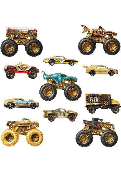 JDW07 Hot Wheels Monster Trucks Bigfoot Trophy Şampiyonları Araba ve Kamyon Çokl Kız Erkek Çocuk Oyu fiyatları