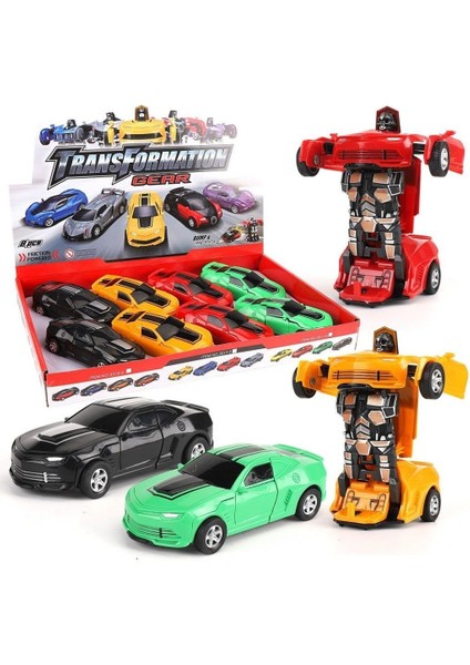 KNS-2017-6 Sürtmeli Robota Dönüşen Araba -Stokta Olan Gönderilir Kız Erkek Çocuk Oyuncak Eğitici Oyu