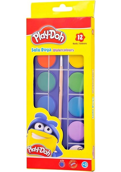 Play-Doh Sulu Boya 28 mm Büyük Boy 12 Renk Kız Erkek Çocuk Oyuncak Eğitici Oyuncaklar