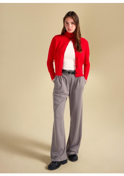 Standart Bel Relaxed Gri Melanj Kadın Pantolon PBF5WL-PNT9523 fiyatları