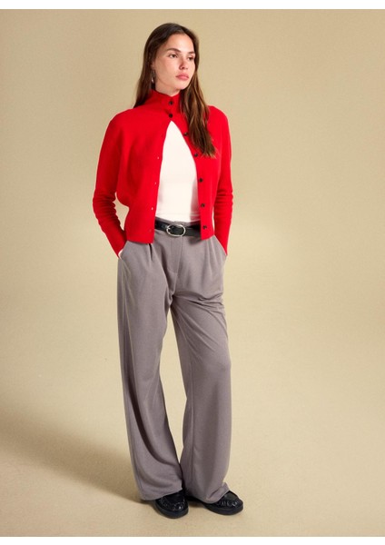 Standart Bel Relaxed Gri Melanj Kadın Pantolon PBF5WL-PNT9523 modelleri