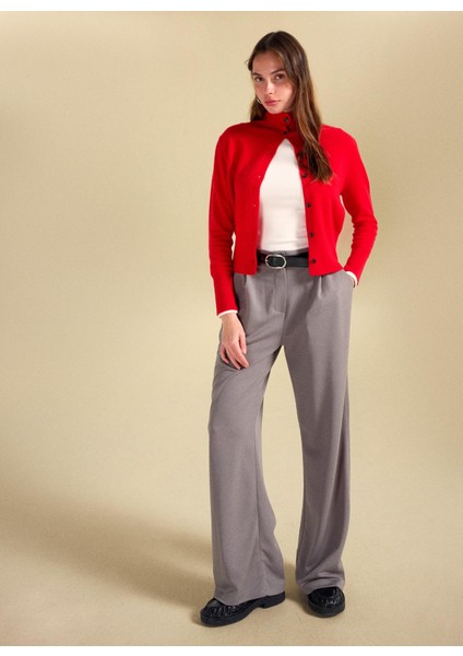 Standart Bel Relaxed Gri Melanj Kadın Pantolon PBF5WL-PNT9523 fırsatları