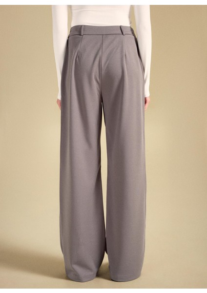 Standart Bel Relaxed Gri Melanj Kadın Pantolon PBF5WL-PNT9523