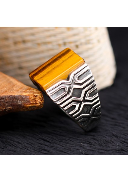 Kaplangözü Taşlı 925 Ayar Erkek Gümüş Yüzük modelleri