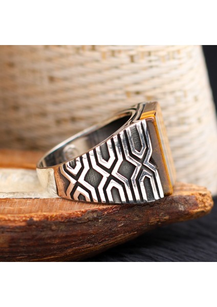 Kaplangözü Taşlı 925 Ayar Erkek Gümüş Yüzük fırsatları