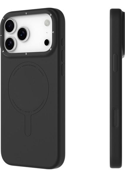 iPhone 17 Pro Uyumlu Kılıf M-Safe Şarj Özellikli Youngkit Morandi Serisi Kapak Siyah modelleri