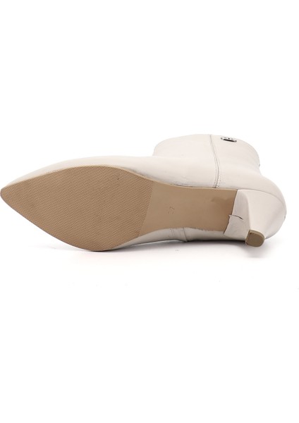 Kadın Bej Fermuarlı Sivri Burun Hakiki Deri Bot fırsatları