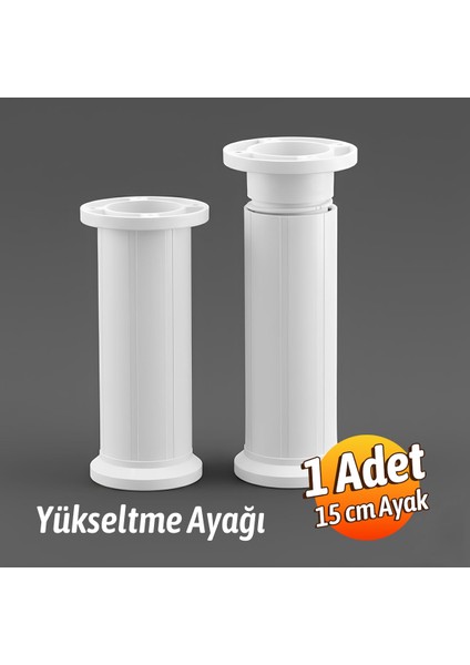 Ayarlanabilir 1 Adet 15 cm Beyaz Plastik Ayak Dolap Mobilya Tezgah Yükseltici Yükseltme Ayağı modelleri